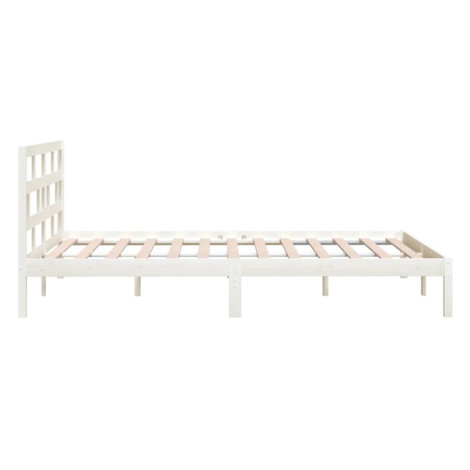 Estructura cama de madera maciza blanca super king 180x200