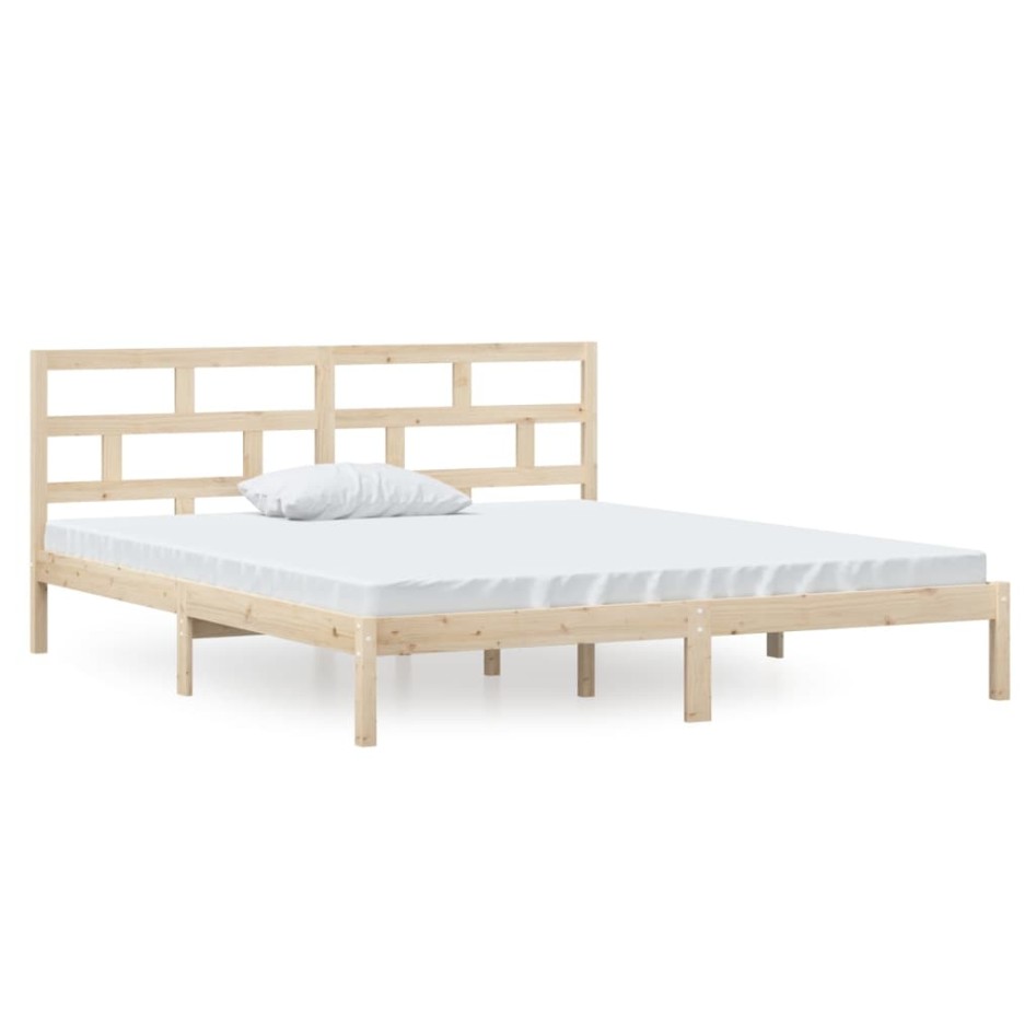 Estructura cama doble pequeña madera maciza 135x190