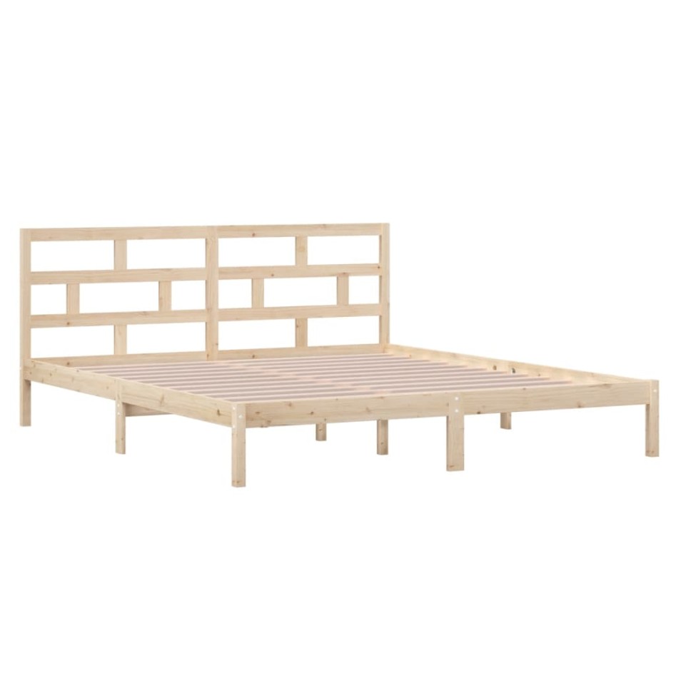 Estructura cama doble pequeña madera maciza 135x190