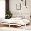 Estructura de cama madera maciza de pino blanca 200x200 cm