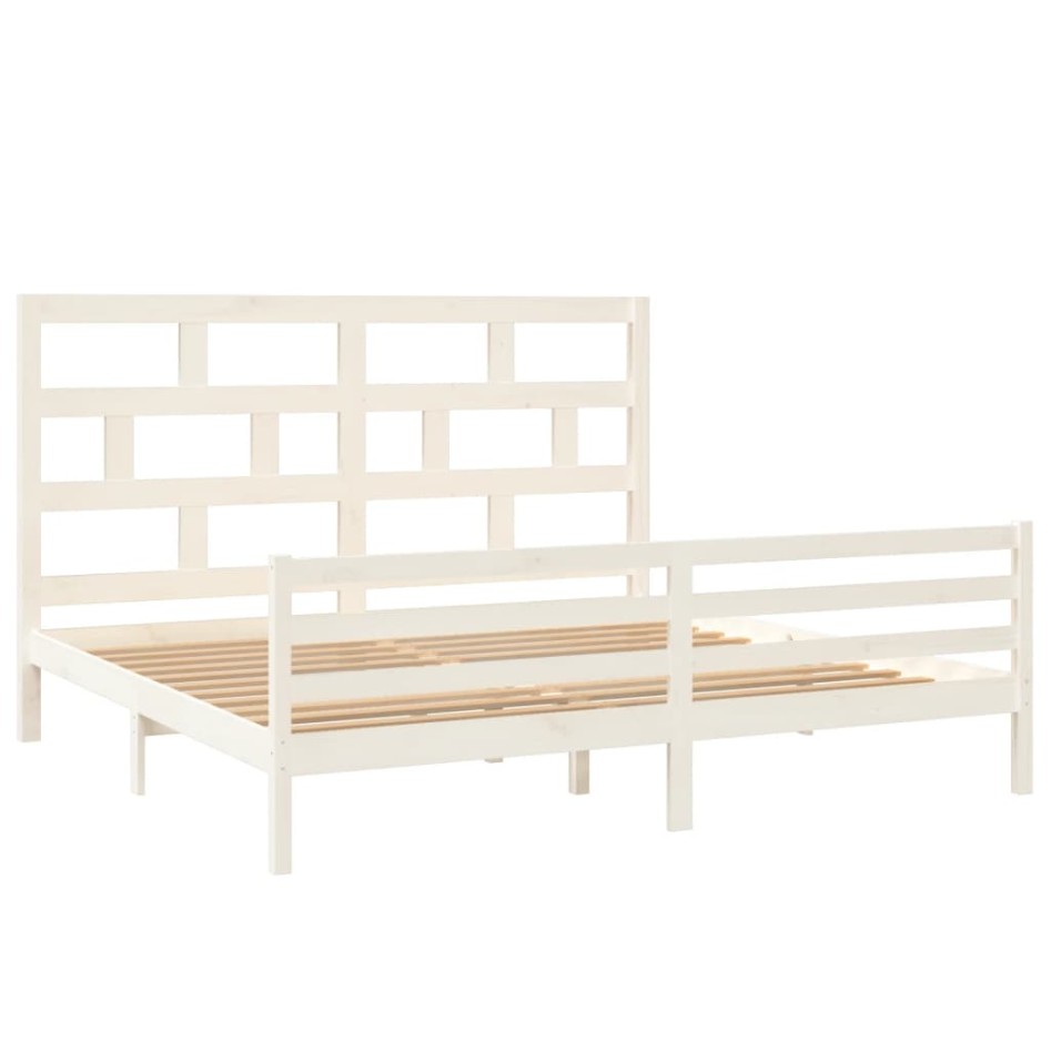 Estructura de cama madera maciza de pino blanca 200x200