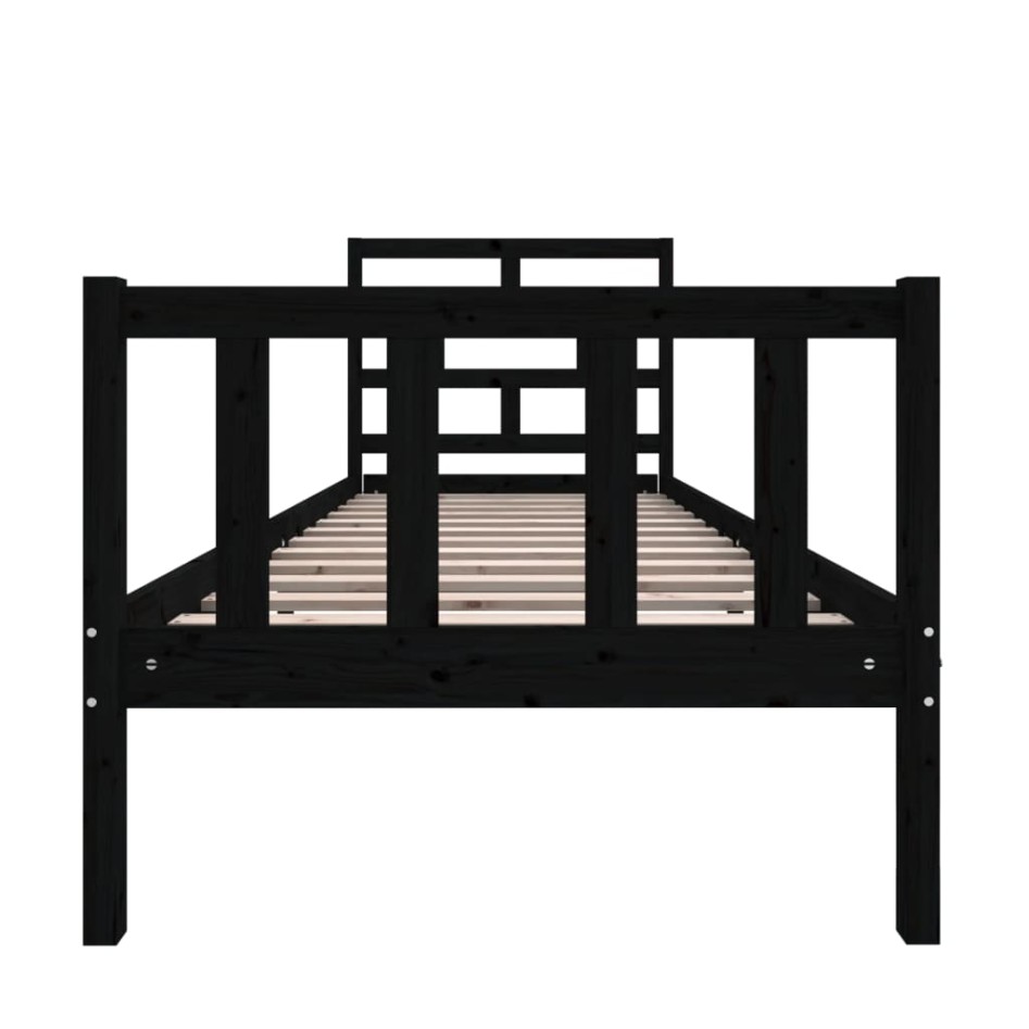 Estructura de cama madera maciza de pino negro 75x190