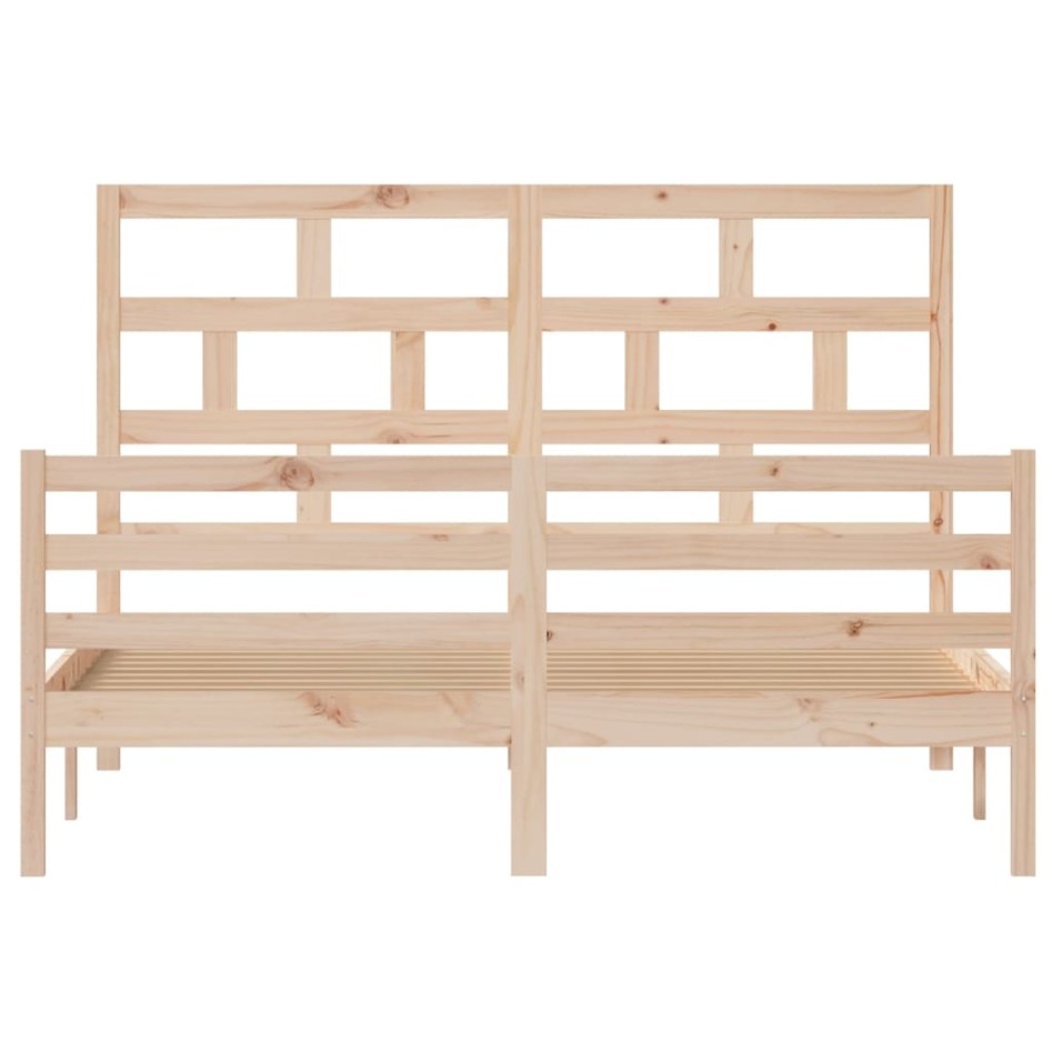 Estructura de cama de madera maciza 150x200