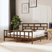 Estructura de cama madera maciza de pino marrón miel 200x200 cm