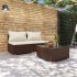 Set muebles de jardín 3 piezas y cojines ratán sintético