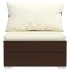 Set muebles de jardín 3 piezas y cojines ratán sintético