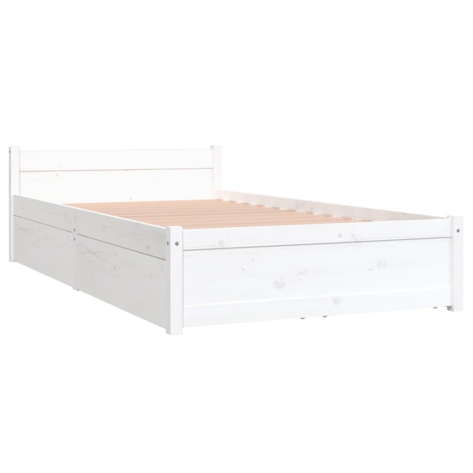 Estructura de cama individual con cajones blanco 90x190