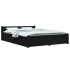 Estructura de cama con cajones negro 140x200