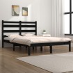 Estructura de cama madera maciza de pino negro 135x190 cm