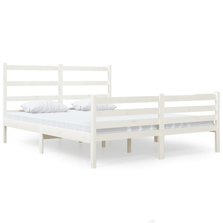 Estructura de cama madera maciza pino blanco 120x190