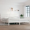 Estructura de cama madera maciza de pino blanco 200x200 cm