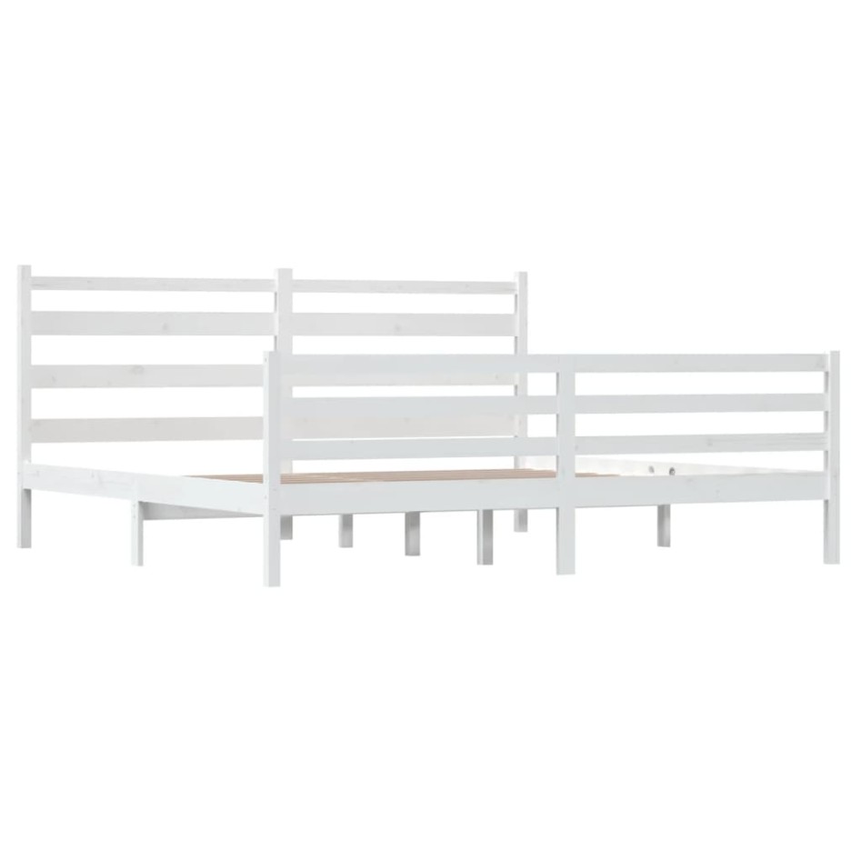 Estructura de cama madera maciza de pino blanco 200x200