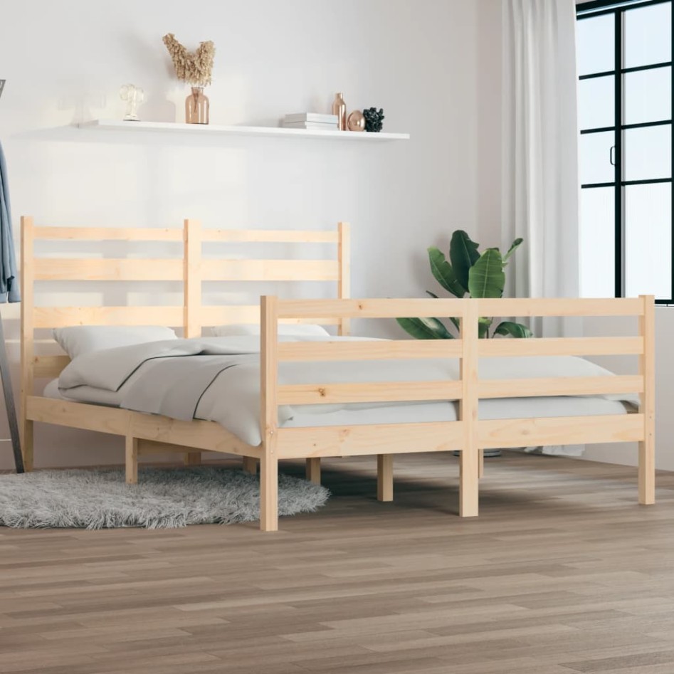 Estructura de cama madera maciza de pino 120x200