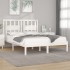 Estructura de cama madera maciza blanco Super King 180x200