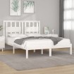 Estructura de cama madera maciza blanco Super King 180x200 cm