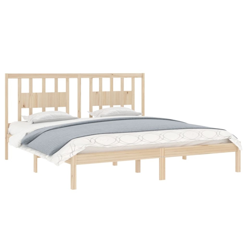 Estructura de cama de madera maciza de pino 200x200