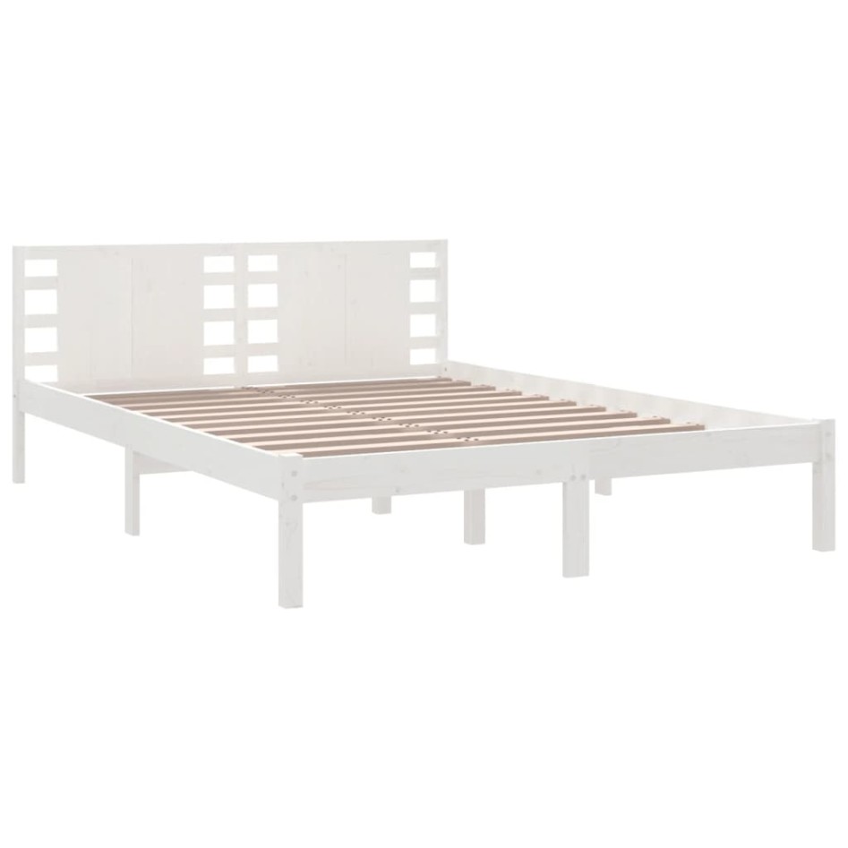 Estructura de cama madera maciza de pino blanco 120x200