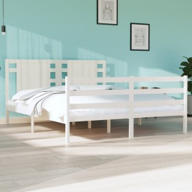 Estructura de cama madera maciza de pino blanca 150x200