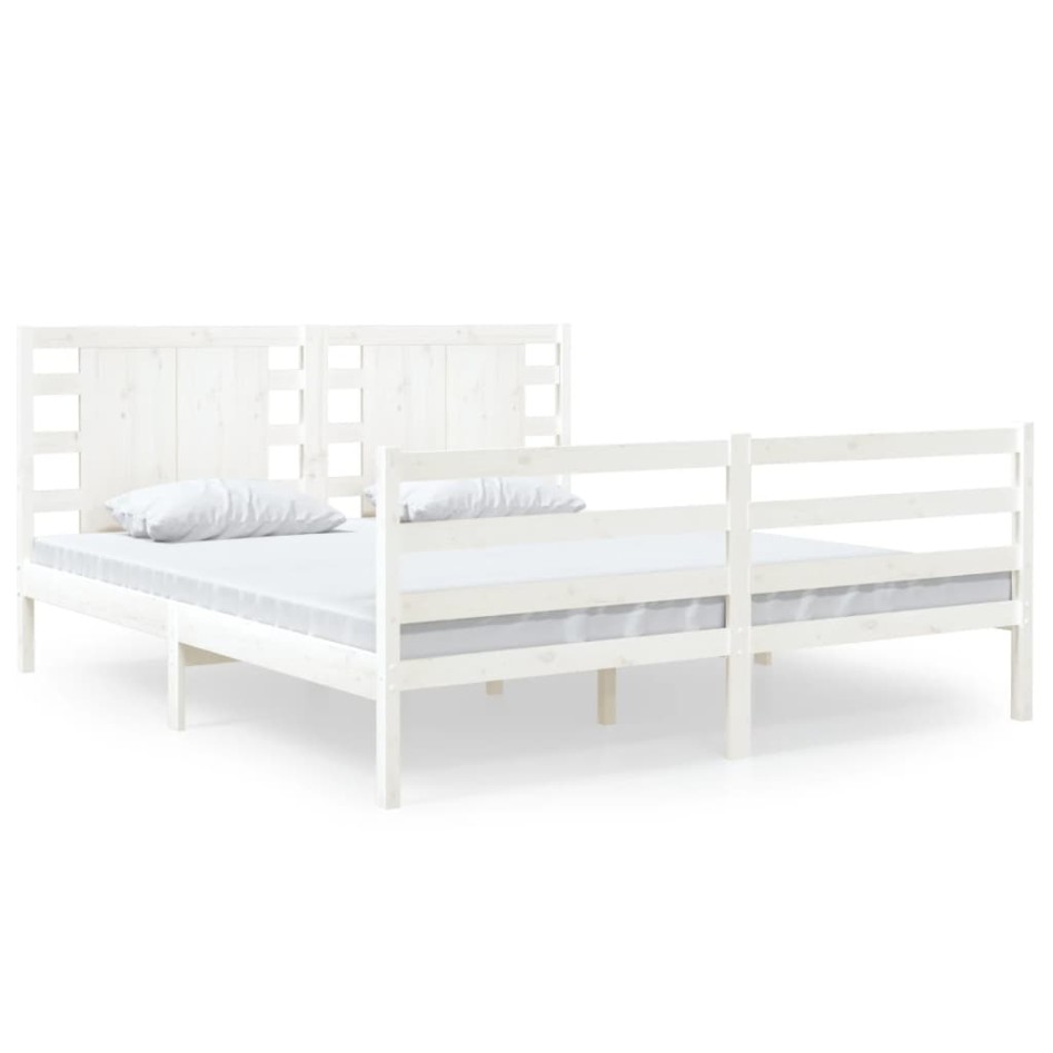 Estructura de cama madera maciza de pino blanca 150x200
