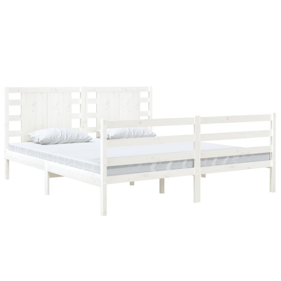 Estructura de cama madera maciza de pino blanca 150x200