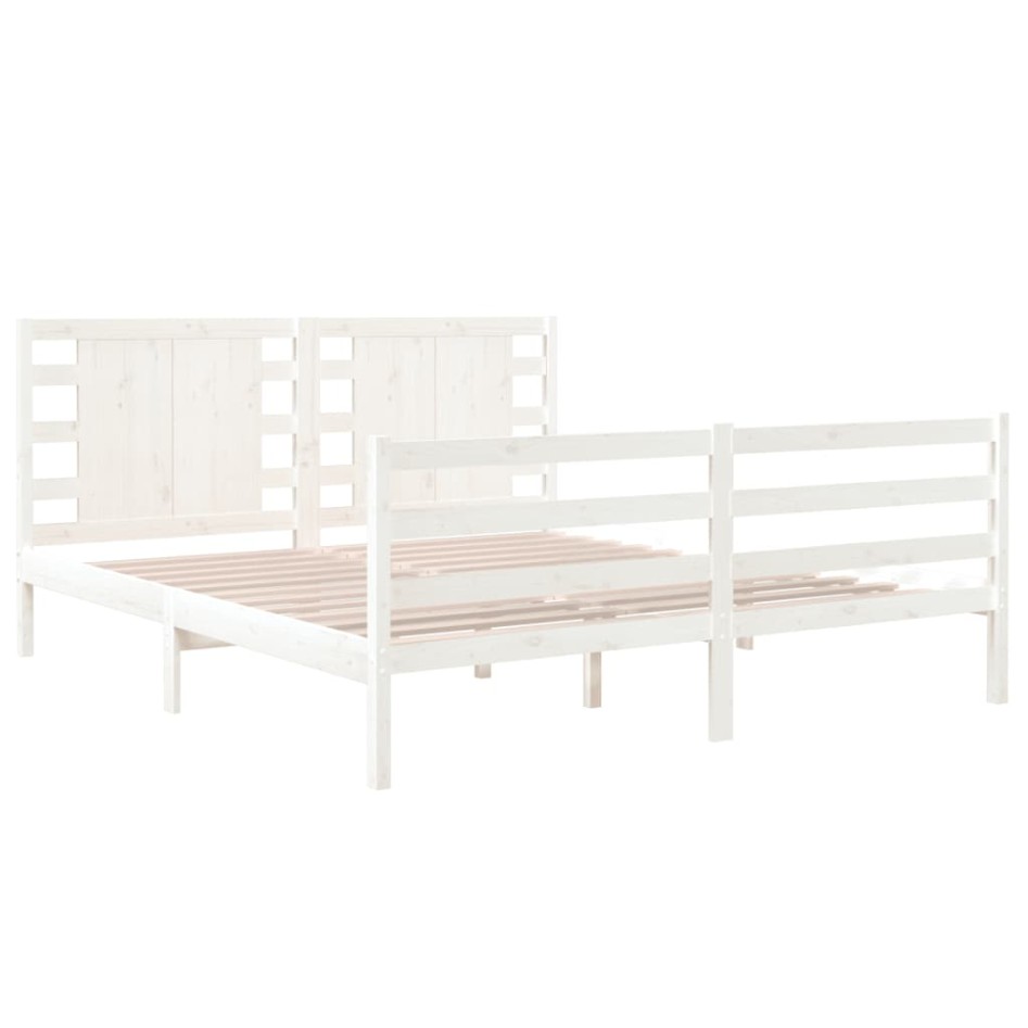 Estructura de cama madera maciza de pino blanca 150x200