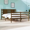 Estructura de cama doble madera maciza marrón miel 120x190 cm