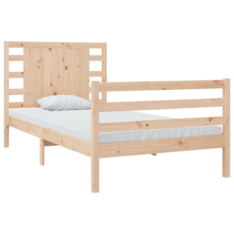Estructura de cama de madera maciza de pino 90x200