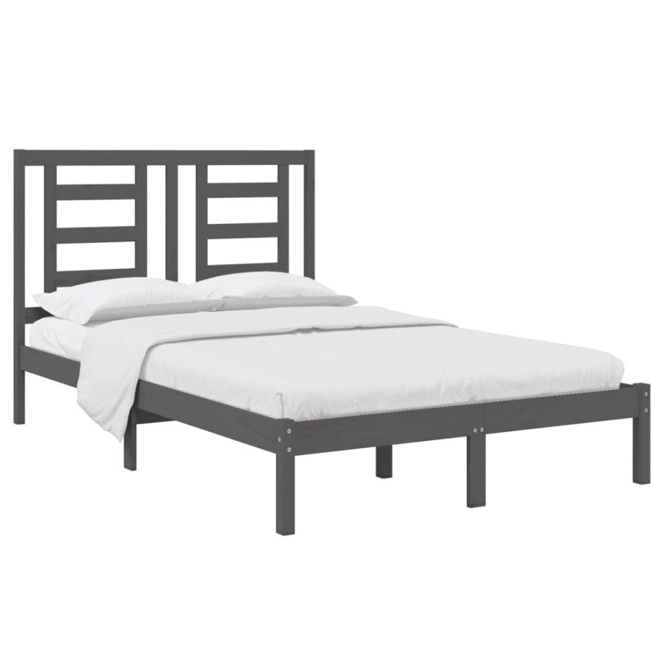 Estructura de cama madera maciza de pino gris 120x200