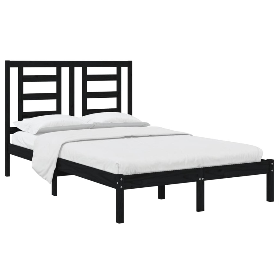 Estructura de cama madera maciza de pino negro 120x200