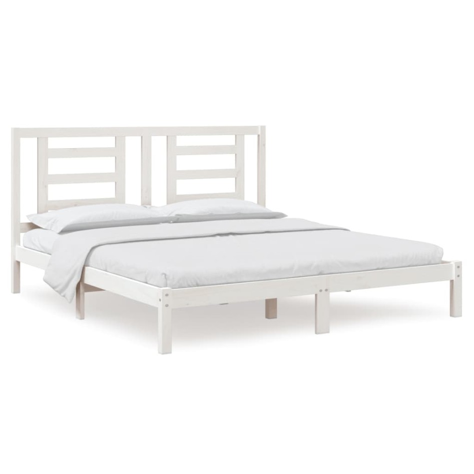 Estructura de cama madera maciza blanco Supe King 180x200
