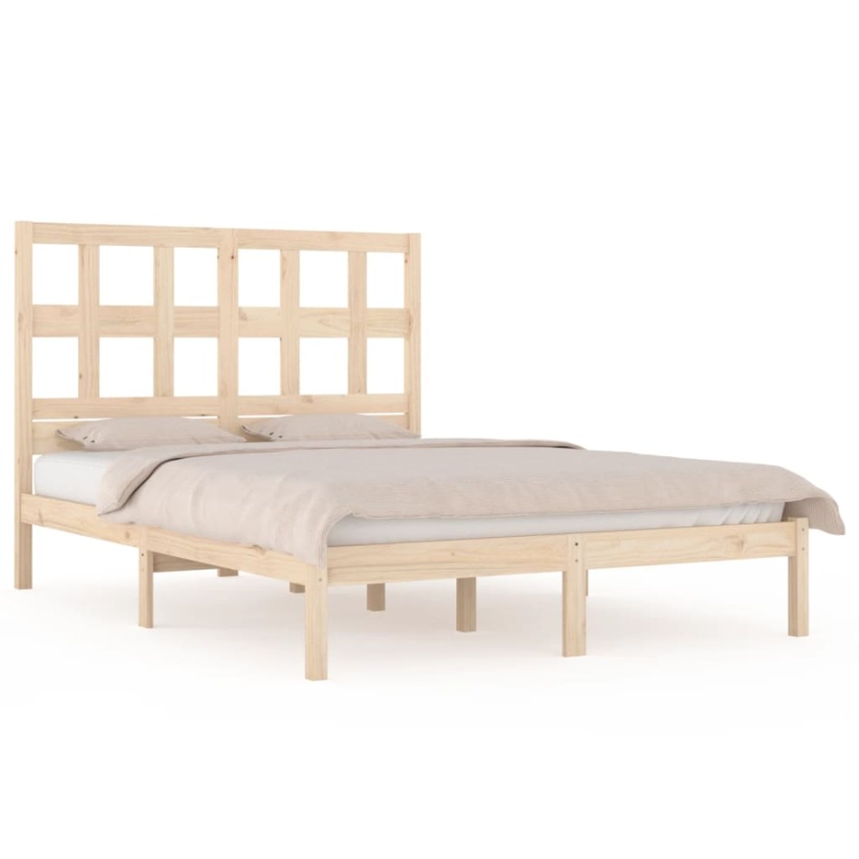 Estructura de cama de madera maciza de pino 160x200