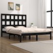 Estructura de cama madera maciza negro Supe King 180x200 cm