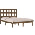 Estructura de cama madera maciza de pino marrón miel 120x200