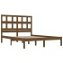 Estructura de cama madera maciza de pino marrón miel 120x200