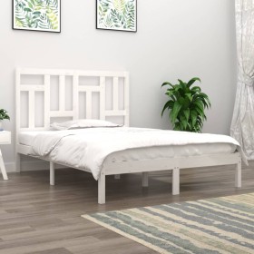 Estructura de cama de madera maciza de pino blanca 140x200