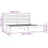 Estructura de cama de madera maciza 200x200