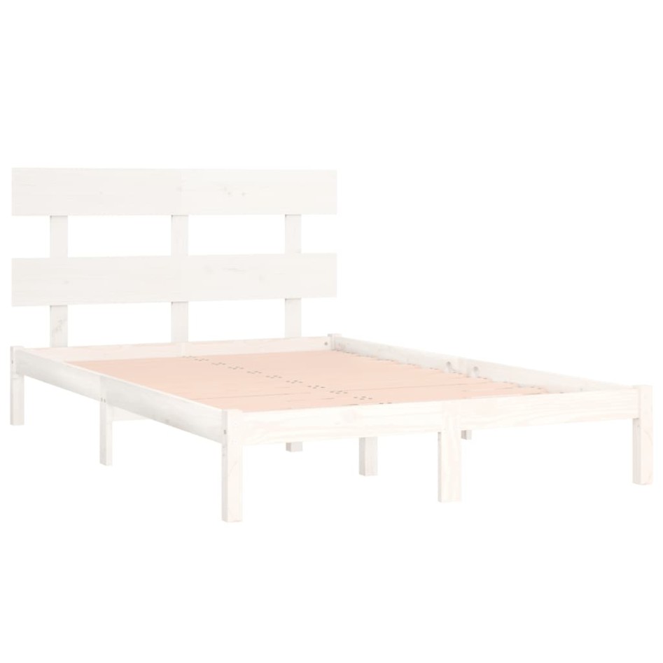 Estructura de cama madera maciza blanco Supe King 180x200