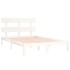 Estructura de cama madera maciza blanco 200x200