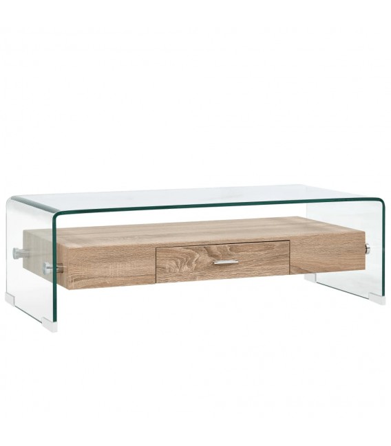 Mesa de centro de vidrio templado transparente 98x45x31 cm