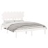 Estructura de cama de madera maciza blanco 150x200
