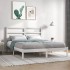 Estructura de cama doble pequeña madera maciza blanca