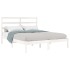 Estructura de cama doble pequeña madera maciza blanca