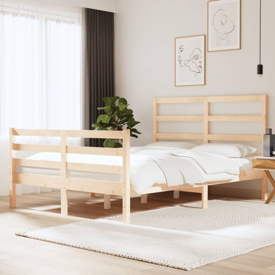 Estructura de cama madera maciza de pino 140x190