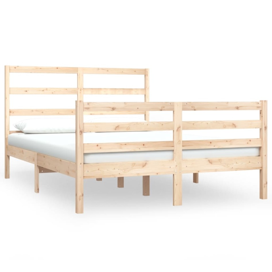 Estructura de cama madera maciza de pino 140x190