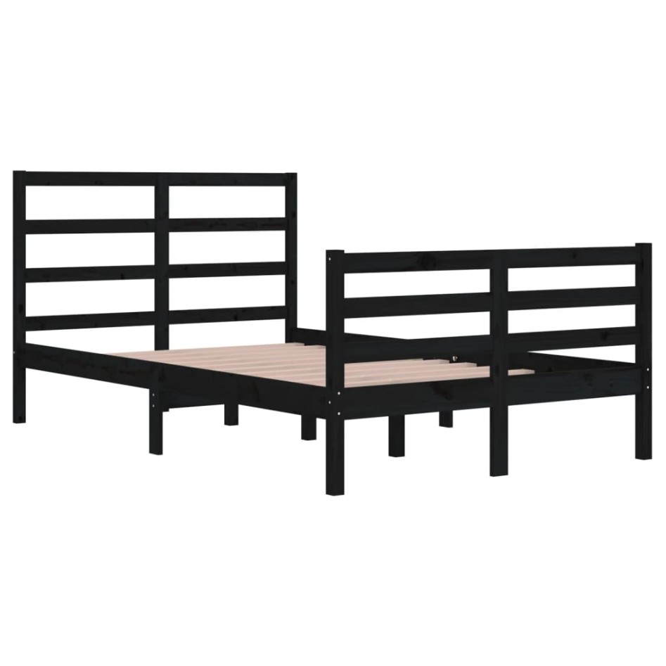 Estructura de cama madera maciza de pino negro 120x200