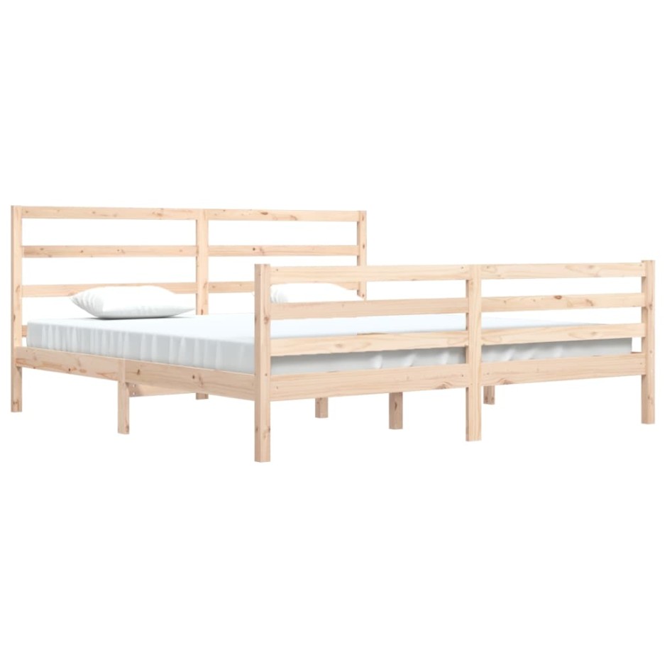 Estructura de cama de madera maciza de pino 200x200