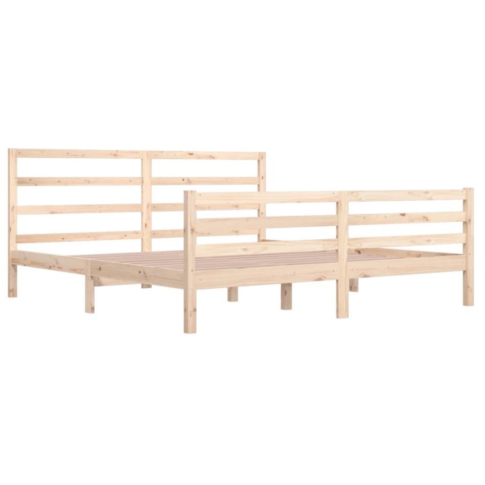 Estructura de cama de madera maciza de pino 200x200
