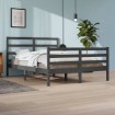 Estructura de cama de madera maciza de pino gris 160x200 cm