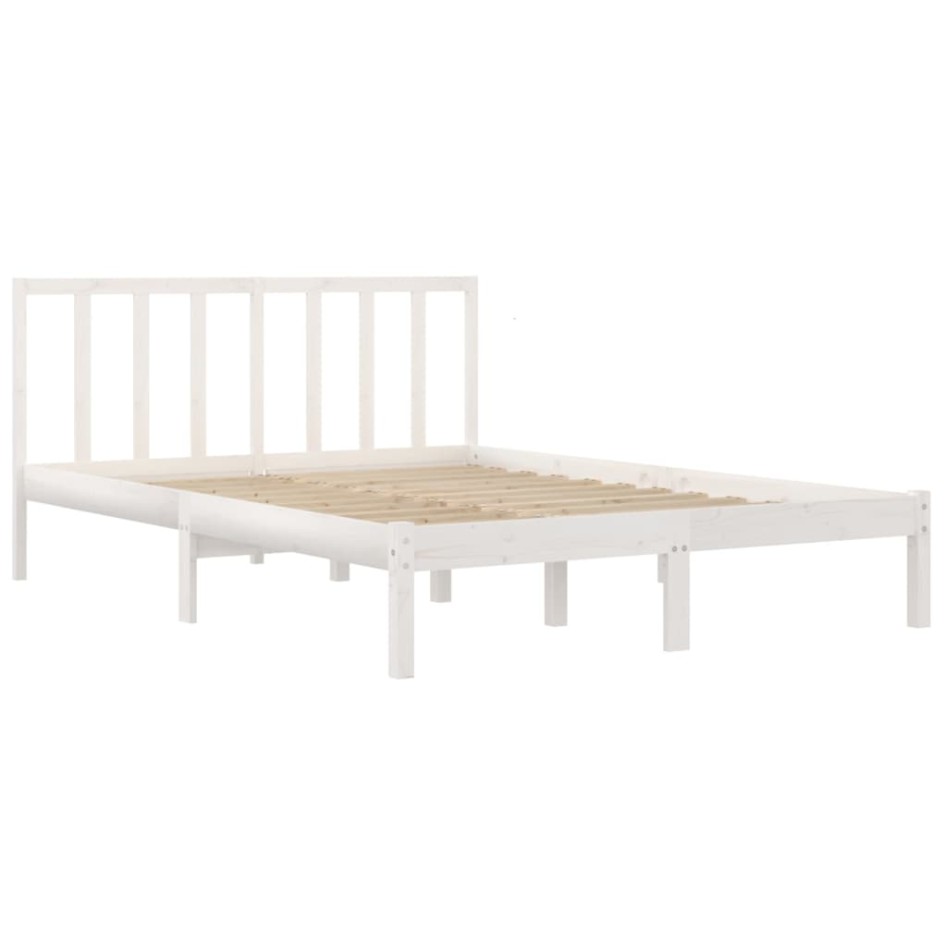 Estructura de cama de madera maciza de pino blanca 140x200