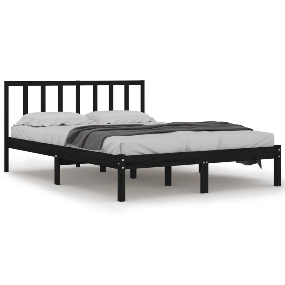 Estructura de cama madera maciza de pino negro 120x200